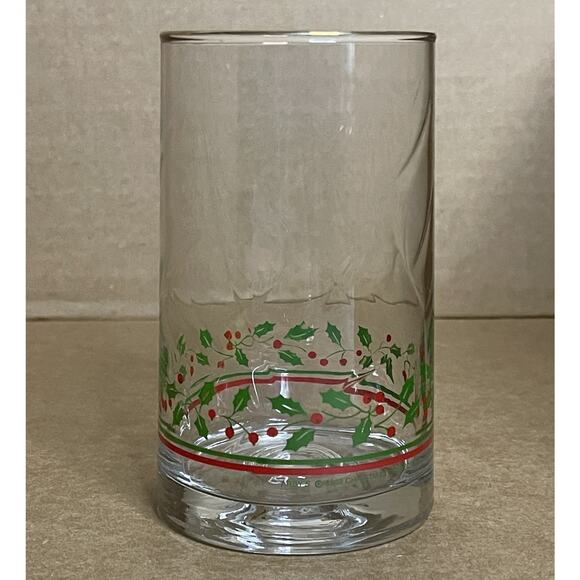 Arby's Other - Vintage Arby’s Restaurant Holly Berry Christmas Holiday Drinking Glass 1983